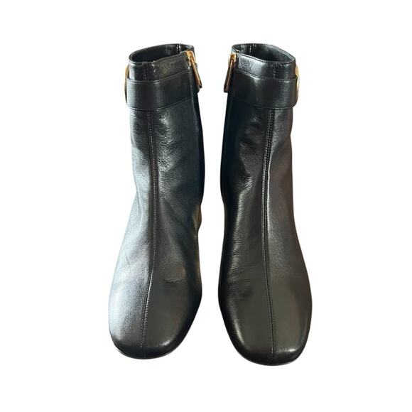 Chloé Alizè Zip Detailed Ankle Boots Goatskin Leather Black NEW EU 39.5 US 9.5 - Picture 3 of 14